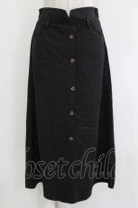 画像1: NieR Clothing / フロントボタンロングスカート  黒 H-26-09-21-035-PU-SK-AK-ZH (1)