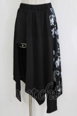 画像1: NieR Clothing / オーバー付きアシメパンツ F 黒 H-26-09-21-038-PU-PA-AK-ZH (1)