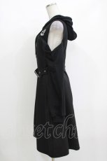 画像2: NieR Clothing / フード付きレイヤードワンピース  黒 H-26-09-21-039-PU-OP-AK-ZH (2)