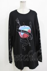 画像1: LISTEN FLAVOR / プリントカットソー F 黒 H-26-09-21-040-PU-TO-AK-ZH (1)