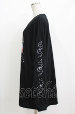 画像2: LISTEN FLAVOR / プリントカットソー F 黒 H-26-09-21-040-PU-TO-AK-ZH (2)