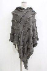画像1: NieR Clothing / ニットポンチョ  グレー H-26-09-21-041-PU-TO-AK-ZH (1)