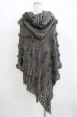 画像3: NieR Clothing / ニットポンチョ  グレー H-26-09-21-041-PU-TO-AK-ZH (3)