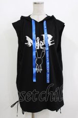 画像1: NieR Clothing / ノースリーブプルパーカー  黒 H-26-09-21-043-PU-TO-AK-ZH (1)
