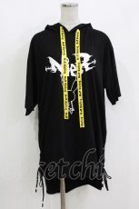画像1: NieR Clothing / 半袖プルパーカー  黒 H-26-09-21-044-PU-TO-AK-ZH (1)