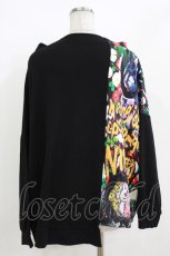 画像3: NieR Clothing / 和柄切替トップス  黒 H-26-09-21-048-PU-TO-AK-ZH (3)
