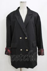 画像1: NieR Clothing / プリント切替ジャケット  黒 H-26-09-21-052-PU-JA-AK-ZH (1)
