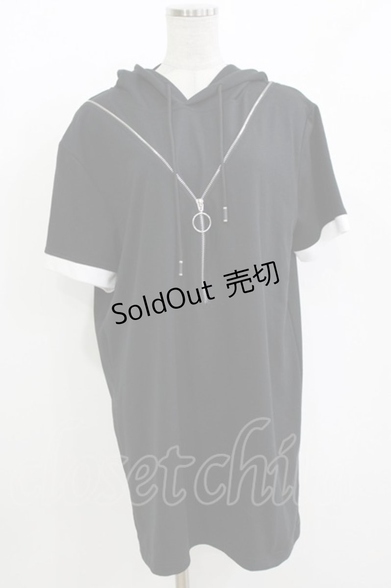 画像1: NieR Clothing / フード付きZIPワンピース F 黒 H-26-09-21-059-PU-OP-AK-ZH (1)