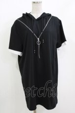 画像1: NieR Clothing / フード付きZIPワンピース F 黒 H-26-09-21-059-PU-OP-AK-ZH (1)