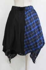 画像3: NieR Clothing / チェック切替ZIPスカート F 黒×青 H-26-09-21-012-PU-SK-AK-ZH (3)