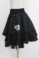 画像2: meltyglow / アシメフリルスカート  黒 H-26-09-21-019-PU-SK-AK-ZH (2)