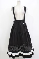 画像1: NieR Clothing / 刺繍サス付きスカート F 黒 H-26-09-21-003-PU-SK-AK-ZH (1)