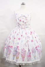 画像1: Angelic Pretty / Decoration Ice Creamジャンパースカート Free 白 H-26-09-22-003-AP-OP-NS-ZH (1)