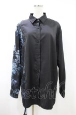 画像1: NieR Clothing / プリント切替シャツ F 黒 H-26-09-22-1045-PU-BL-AK-ZH (1)