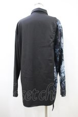 画像2: NieR Clothing / プリント切替シャツ F 黒 H-26-09-22-1045-PU-BL-AK-ZH (2)