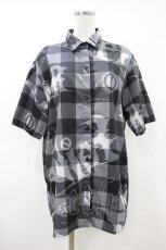 画像1: NieR Clothing / 総柄半袖シャツ  グレー H-26-09-22-1049-PU-BL-KB-ZH (1)
