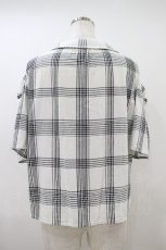 画像2: Rydia / 肩開きチェックブラウス M 白×黒 H-26-09-22-1018-PU-BL-AK-ZH (2)