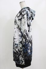 画像2: NieR Clothing / 総柄ZIPパーカー F グレー H-26-09-23-028-PU-TO-AK-ZH (2)