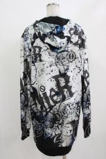 画像3: NieR Clothing / 総柄ZIPパーカー F グレー H-26-09-23-028-PU-TO-AK-ZH (3)