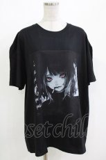 画像1: NieR Clothing / プリント半袖CUTSEW  黒 H-26-09-23-035-PU-TO-AK-ZH (1)