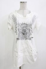 画像1: Ozz Croce / フード付きプリントチュニック  白 H-26-09-23-039-OO-TO-AK-ZH (1)