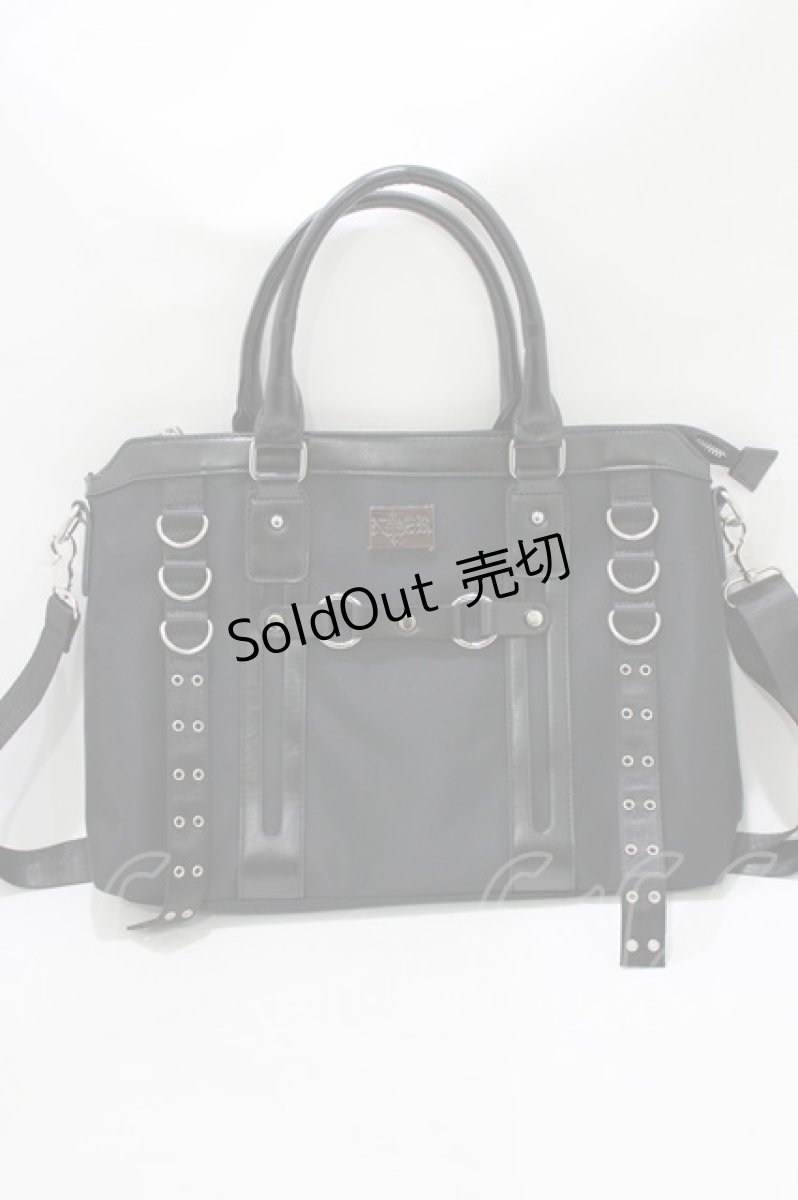画像2: NieR Clothing / ハンドバッグ  黒 H-26-09-23-051-PU-BG-AK-ZH (2)