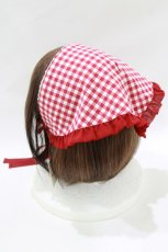 画像3: Emily Temple cute / Churrosリバーシブルバブーシュカ  レッド/レッドギンガム リバーシブル H-26-09-23-077-ET-AC-NS-ZH (3)