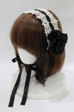 画像1: Innocent World / 華麗な薔薇のヘッドドレス  クロ×クロ H-26-09-23-080-IW-AC-YZ-ZH (1)