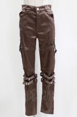 画像1: NieR Clothing / ベルト付きパンツ F 茶 H-26-09-23-009-PU-PA-AK-ZH (1)