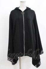 画像1: NieR Clothing / 着物袖風ZIPパーカー  黒 H-26-09-23-016-PU-TO-AK-ZH (1)