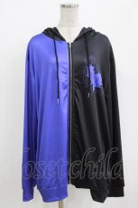 画像1: NieR Clothing / プリントZIPパーカー F 黒×青 H-26-09-23-021-PU-TO-AK-ZH (1)