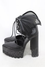 画像2: WIDOW / Midnight Calling Bat Wing Heels 5M(約22.5~23cm) ブラック H-26-09-24-033-PU-SH-KB-ZH (2)