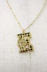 画像1: Michal Negrin / イニシャルネックレス  E/ゴールド H-26-09-24-034-LO-AC-KB-ZH (1)