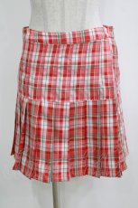 画像1: Candy Stripper / CHECK PLEATS MINI SKIRT M レッド H-26-09-24-002-PU-SK-KB-ZH (1)