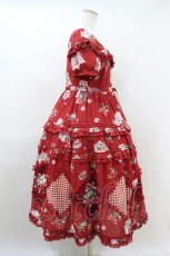 画像3: Little Plum（海外ロリータブランド） / Strawberry Bouquet ワンピース S レッド H-26-09-25-030-LO-OP-NS-ZH (3)