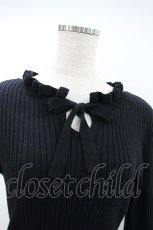 画像3: F&A / フリル衿リブニットプルオーバー Free BLACK H-26-09-25-055-CA-TO-NS-ZH (3)