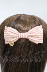 画像2: Angelic Pretty / DollyストライプRibbonバレッタ  ピンク H-26-09-25-010-AP-AC-YZ-ZH (2)