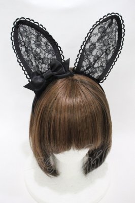 Preview of Lacy Bunnyカチューシャ  ブラック