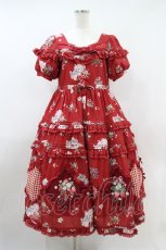 画像1: Little Plum（海外ロリータブランド） / Strawberry Bouquet ワンピース S レッド H-26-09-25-030-LO-OP-NS-ZH (1)