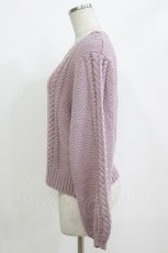 画像2: F&A / 同色ローズ刺繍ケーブルニットプルオーバー Free LAVENDER H-26-09-26-055-CA-TO-NS-ZH (2)