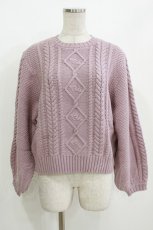 画像1: F&A / 同色ローズ刺繍ケーブルニットプルオーバー Free LAVENDER H-26-09-26-056-CA-TO-NS-ZH (1)