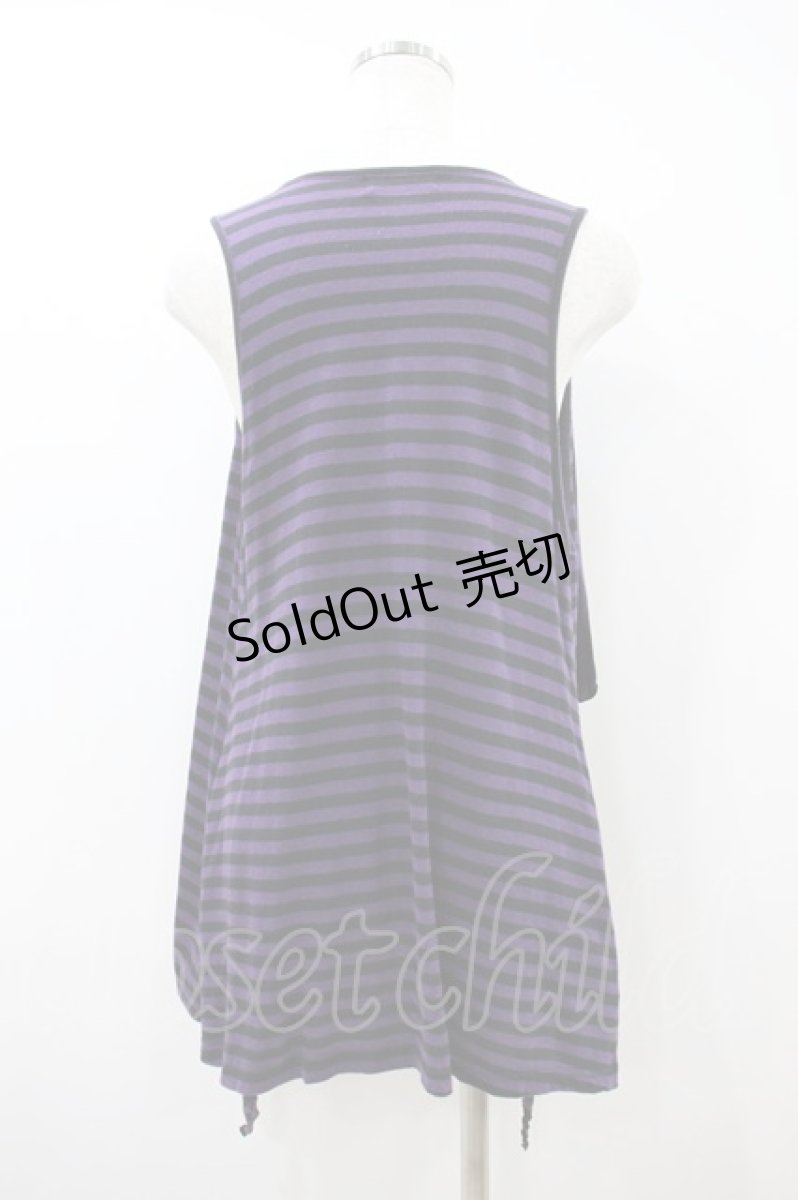 画像2: PEACE NOW / ボーダージレ M 黒×紫 H-26-09-26-1032-PU-TO-AK-ZH (2)