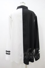 画像2: PSYNYXX / チャイナボタンシャツ  白×黒 H-26-09-26-1042-PU-BL-AK-ZH (2)