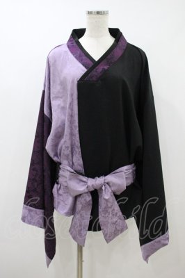 Preview of GOTH CHINA KIMONO風トップス M 黒×紫