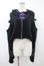 画像1: REFLEM / クロップドチャイナパーカー FREE 黒×紫 H-26-09-26-1047-PU-TO-AK-ZH (1)