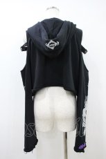 画像2: REFLEM / クロップドチャイナパーカー FREE 黒×紫 H-26-09-26-1047-PU-TO-AK-ZH (2)