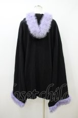 画像2: Deorart / ファーフードポンチョパーカー F 黒 H-26-09-26-1050-PU-TO-AK-ZH (2)