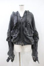 画像1: REFLEM / ベルト付クロップカーゴZIPパーカー FREE グレー H-26-09-26-1051-PU-TO-AK-ZH (1)