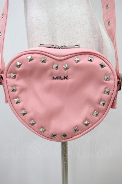 MILK / ハートスタッズショルダーバッグ ピンク H-26-09-26-1013-ML-BG