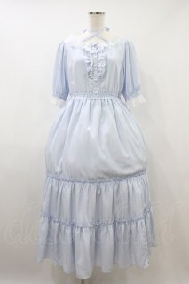 Emily Temple cute / Lacy Tieredワンピース M サックス H-26-09-26